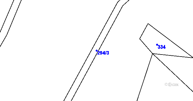 Parcela st. 294/3 v KÚ Čakov, Katastrální mapa