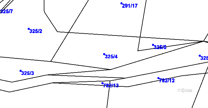 Parcela st. 325/4 v KÚ Čakov, Katastrální mapa