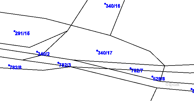 Parcela st. 340/17 v KÚ Čakov, Katastrální mapa