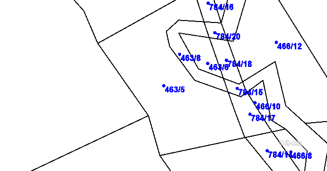 Parcela st. 463/5 v KÚ Čakov, Katastrální mapa