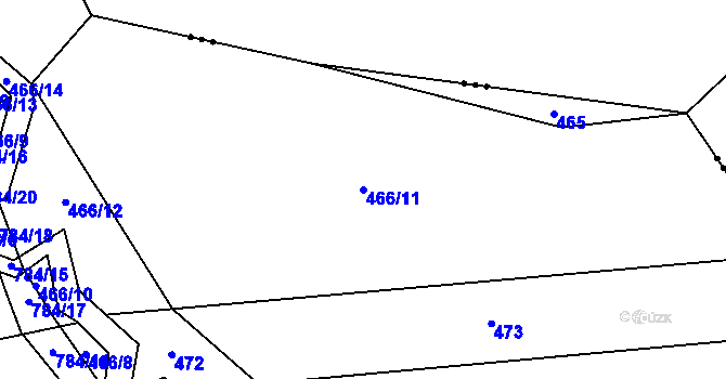 Parcela st. 466/11 v KÚ Čakov, Katastrální mapa