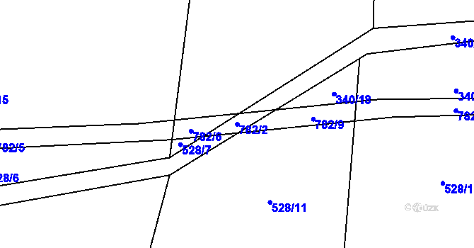 Parcela st. 782/2 v KÚ Čakov, Katastrální mapa