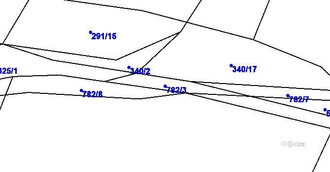 Parcela st. 782/3 v KÚ Čakov, Katastrální mapa