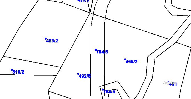 Parcela st. 784/6 v KÚ Čakov, Katastrální mapa