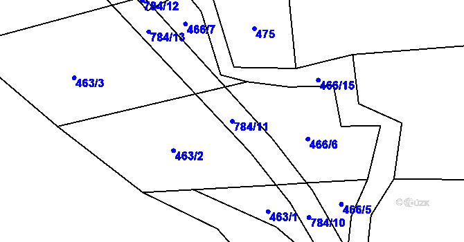 Parcela st. 784/11 v KÚ Čakov, Katastrální mapa