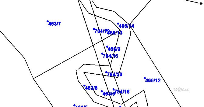 Parcela st. 784/16 v KÚ Čakov, Katastrální mapa