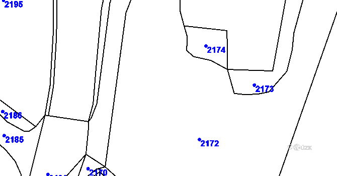 Parcela st. 438/2 v KÚ Čaková, Katastrální mapa