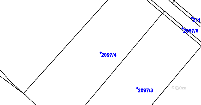 Parcela st. 2097/4 v KÚ Čaková, Katastrální mapa