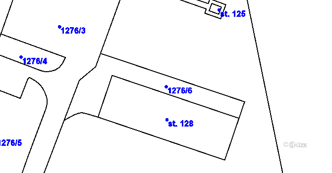 Parcela st. 1276/6 v KÚ Blížňovice, Katastrální mapa