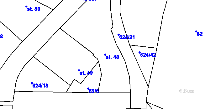 Parcela st. 48 v KÚ Čankovice, Katastrální mapa