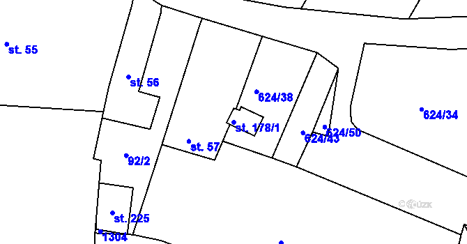 Parcela st. 178/1 v KÚ Čankovice, Katastrální mapa