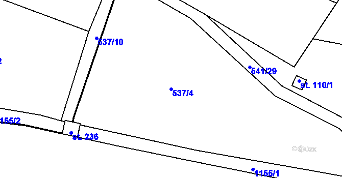 Parcela st. 537/4 v KÚ Čankovice, Katastrální mapa