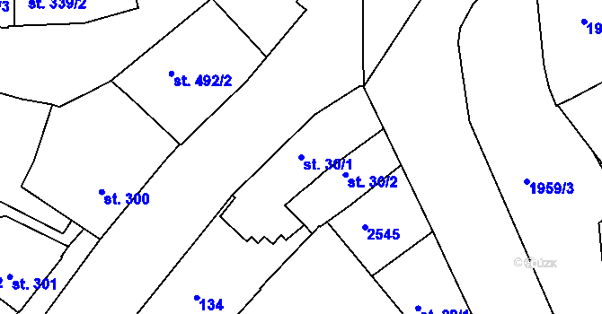 Parcela st. 30/1 v KÚ Čáslav, Katastrální mapa