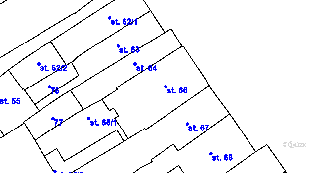 Parcela st. 66 v KÚ Čáslav, Katastrální mapa