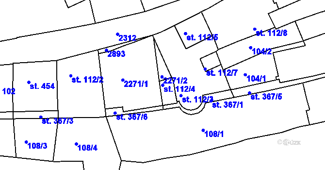 Parcela st. 112/4 v KÚ Čáslav, Katastrální mapa