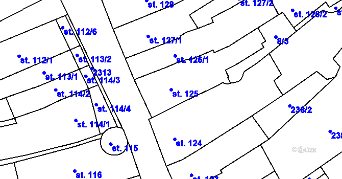 Parcela st. 125 v KÚ Čáslav, Katastrální mapa