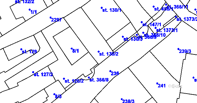 Parcela st. 130/2 v KÚ Čáslav, Katastrální mapa
