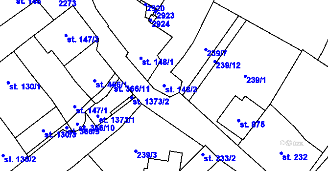 Parcela st. 148/2 v KÚ Čáslav, Katastrální mapa