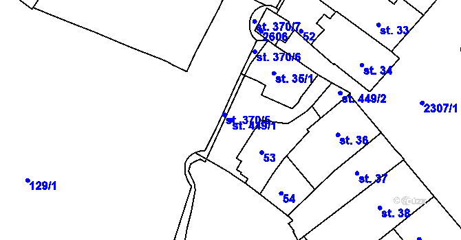 Parcela st. 449/1 v KÚ Čáslav, Katastrální mapa