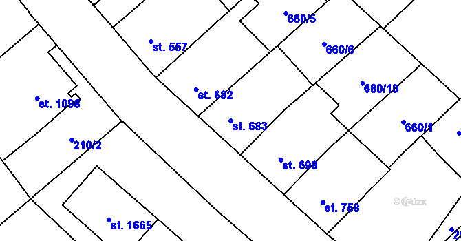 Parcela st. 683 v KÚ Čáslav, Katastrální mapa