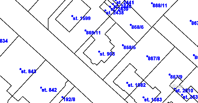 Parcela st. 903 v KÚ Čáslav, Katastrální mapa