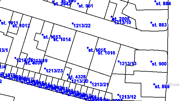 Parcela st. 1016 v KÚ Čáslav, Katastrální mapa
