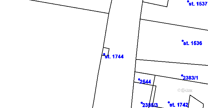 Parcela st. 1744 v KÚ Čáslav, Katastrální mapa