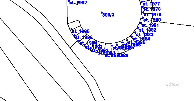Parcela st. 1991 v KÚ Čáslav, Katastrální mapa