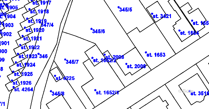 Parcela st. 2008 v KÚ Čáslav, Katastrální mapa
