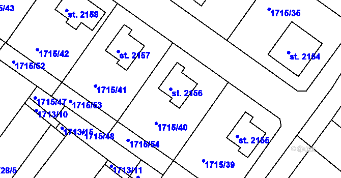 Parcela st. 2156 v KÚ Čáslav, Katastrální mapa