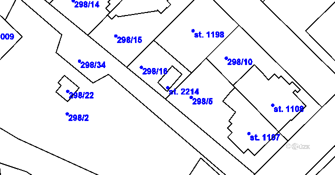 Parcela st. 2214 v KÚ Čáslav, Katastrální mapa