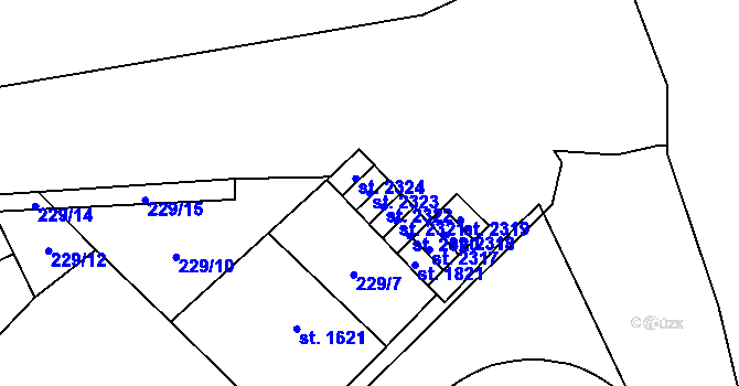 Parcela st. 2323 v KÚ Čáslav, Katastrální mapa