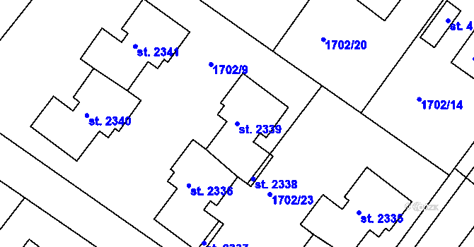 Parcela st. 2339 v KÚ Čáslav, Katastrální mapa