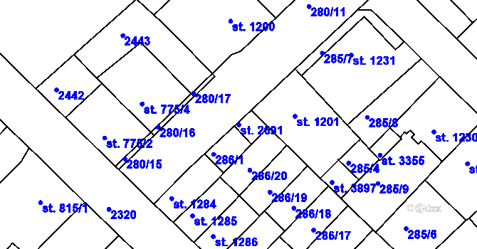 Parcela st. 2691 v KÚ Čáslav, Katastrální mapa