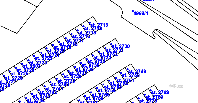 Parcela st. 2732 v KÚ Čáslav, Katastrální mapa