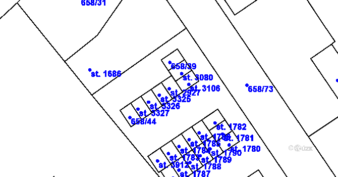 Parcela st. 2927 v KÚ Čáslav, Katastrální mapa