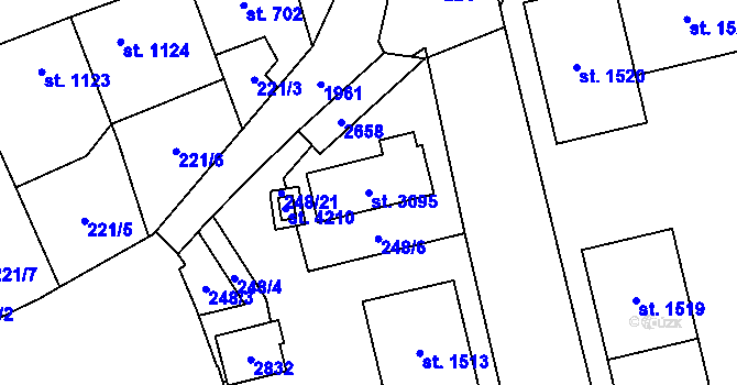 Parcela st. 3095 v KÚ Čáslav, Katastrální mapa