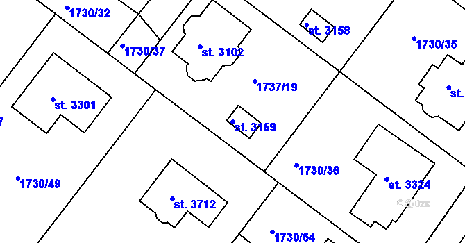 Parcela st. 3159 v KÚ Čáslav, Katastrální mapa