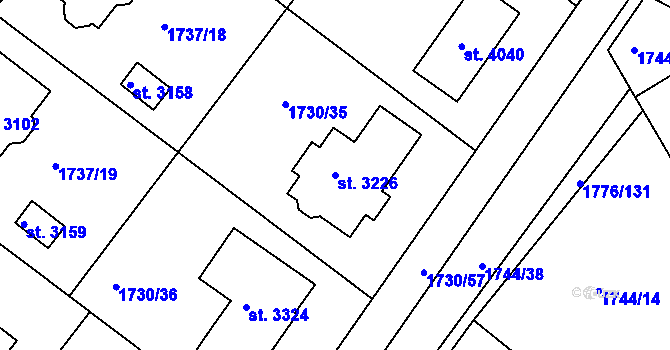 Parcela st. 3226 v KÚ Čáslav, Katastrální mapa
