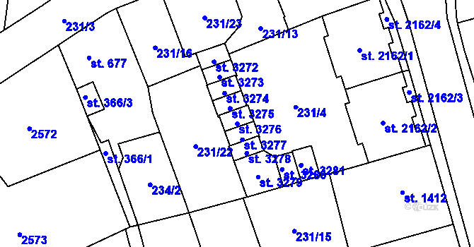 Parcela st. 3276 v KÚ Čáslav, Katastrální mapa