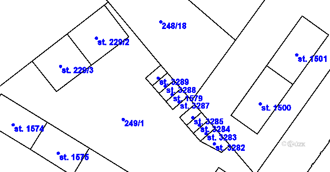 Parcela st. 3288 v KÚ Čáslav, Katastrální mapa