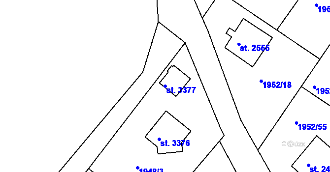 Parcela st. 3377 v KÚ Čáslav, Katastrální mapa
