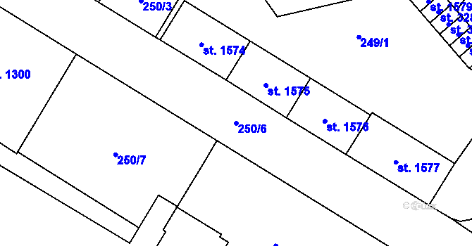 Parcela st. 250/6 v KÚ Čáslav, Katastrální mapa