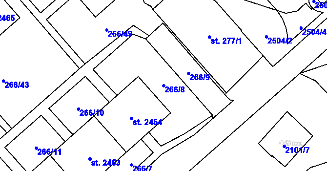 Parcela st. 266/8 v KÚ Čáslav, Katastrální mapa