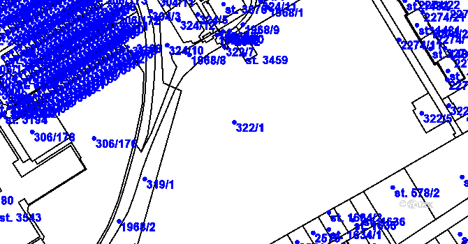 Parcela st. 322/1 v KÚ Čáslav, Katastrální mapa