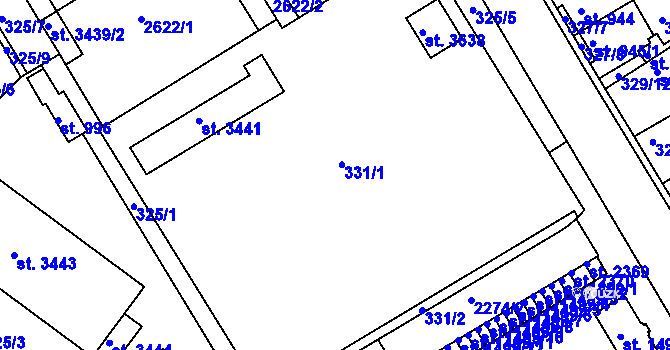 Parcela st. 331 v KÚ Čáslav, Katastrální mapa