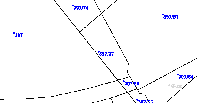 Parcela st. 397/37 v KÚ Čáslav, Katastrální mapa