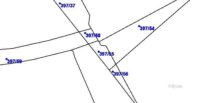 Parcela st. 397/55 v KÚ Čáslav, Katastrální mapa