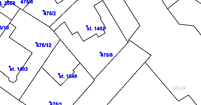 Parcela st. 475/8 v KÚ Čáslav, Katastrální mapa