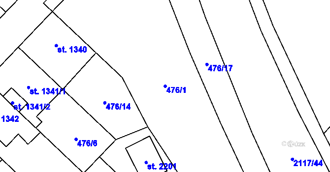 Parcela st. 476/1 v KÚ Čáslav, Katastrální mapa